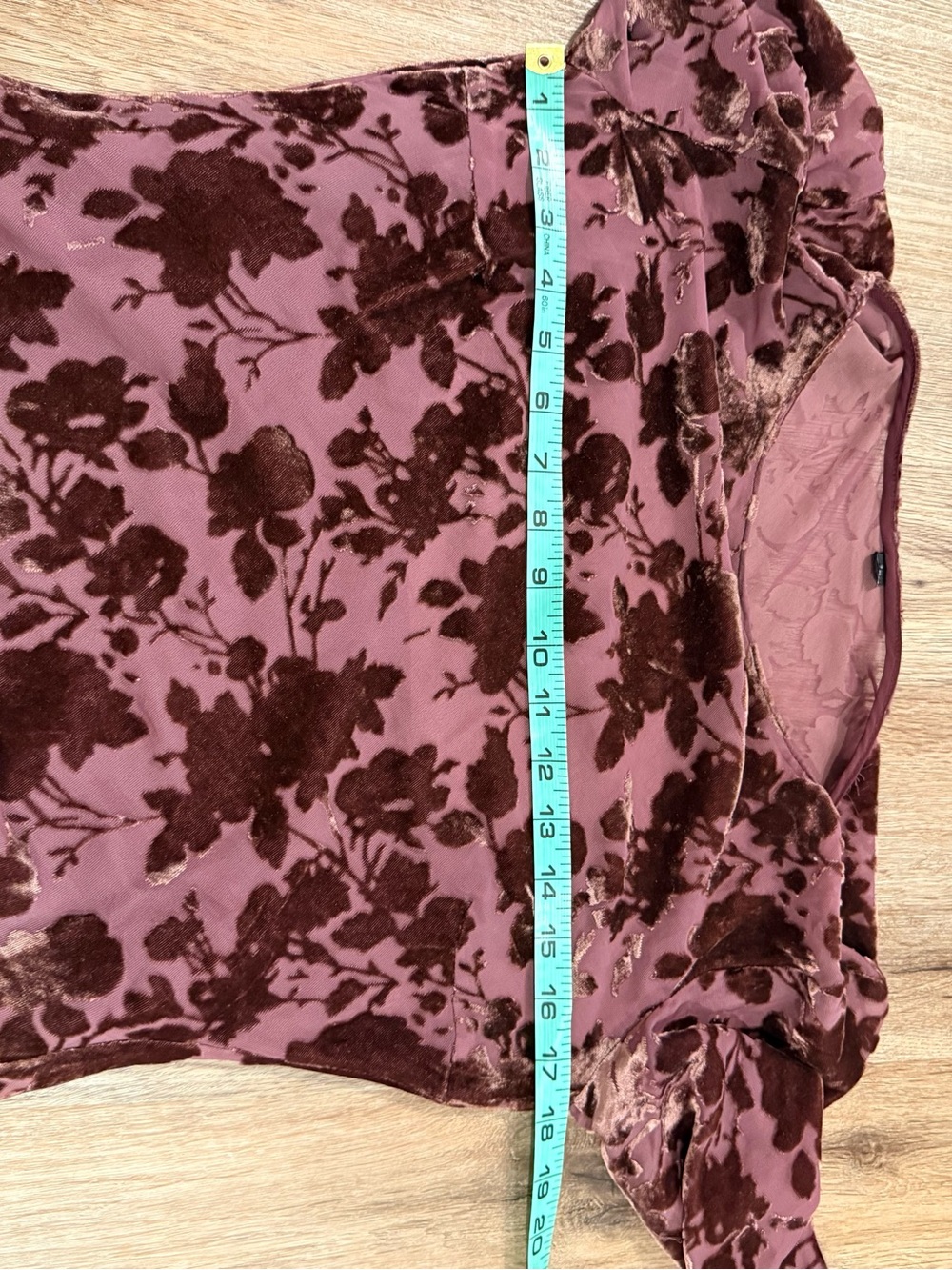 Velvet Burn Out Midi Dress Burgundy Floral Sheer Whimsigoth Dark Feminine Size M - Picture 7 of 14